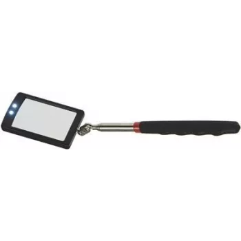 ChiliTec teleskopiskais spogulis ar LED apgaismojumu, garums 28-88cm, spogulis 65x40mm (22103)
