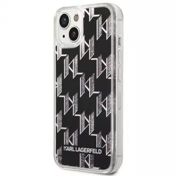 Karl Lagerfeld KLHCP14MLMNMK cietais maciņš iPhone 14 Plus 6.7 melns/melns Liquid Glitter Monogram