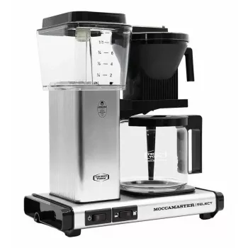 Pilienu kafijas automāts MOCCAMASTER KBG 741 — 1.25 L tvertne, 10 krūzīšu krūze, 1520 W, nerūsējošais tērauds/melns