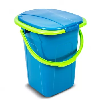 GreenBlue GB320BL Pārnēsājams tualetes spainis ar vāku un rokturi, 19L, izturīgs un stabils