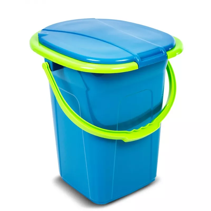 GreenBlue GB320BL Pārnēsājams tualetes spainis ar vāku un rokturi, 19L, izturīgs un stabils
