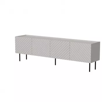 TV skapis Cama LUCCA 4D 200x40x59 cm, smilškrāsas apdare, pelēka skaidu plātnes virsma