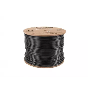 Lanberg LCU6-21CU-0305-BK tīkla kabelis melns 305 m Cat6 U/UTP āra