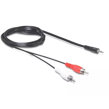 Audio kabelis DeLOCK 84000 1,5m 2xRCA 3,5mm Melns