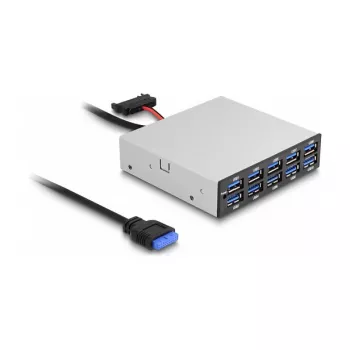DeLOCK 64208 USB pin header centrmezgls 19 kontaktu 5000 Mbit/s Melns Pelēks