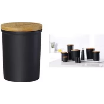 Uzglabāšanas burka ritzenhoff & breker Jasper Black 1800 ml keramika ar bambusa vāku