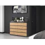 Kumode ar 8 atvilktnēm Top e shop M8 140 ANT/ART — Antracīts/Ozols, 1380×400×970 mm, skaidu plātne
