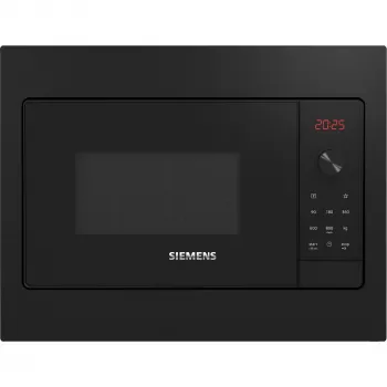 Siemens iQ300 BF523LMB3 Iebūvējamā mikroviļņu krāsns, melna/nerūsējošais tērauds, 20 L, 800 W