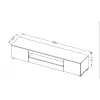 TV statīvs cama meble VIVA 180 — 1800×400×370 mm, melna skaidu plātne, melns rāmis, balti akcenti