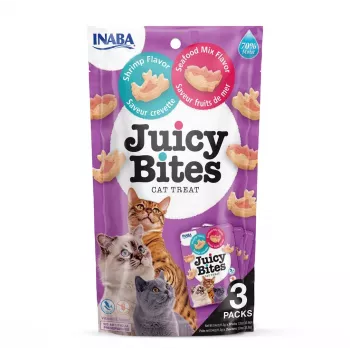 INABA Juicy Bites Shrimp and Seafood - kaķu gardumi - 3x11,3 g