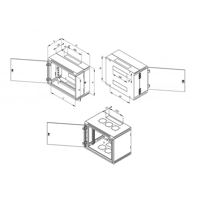 Sienas stiprinājuma skapis Triton 19 collu Rack Wall-mount 4U/250