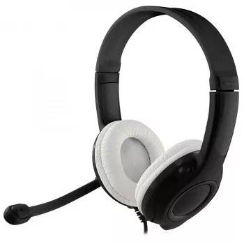 Austiņas MEDIA-TECH MT3573 vadu binurālās salokāmas ar mikrofona kātu, 1.9 m kabelis, USB, melnas