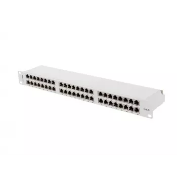Patch panel LANBERG PPS6-1048-S 48-portu 1U 19 inch Cat6 FTP ekranēts