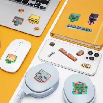 Paladone Minecraft Puffy Gadget Decals PP13218MCF — uzlīmes ar 3D efektu