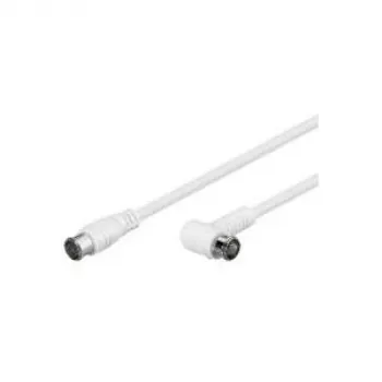 Wentronic Goobay SAT leņķa savienojuma kabelis, F-Quick, 100% ekranēts, balts, 1,5 m - F-Spraudnis (Quick) F-Spraudnis (Quick) 90° (67347)