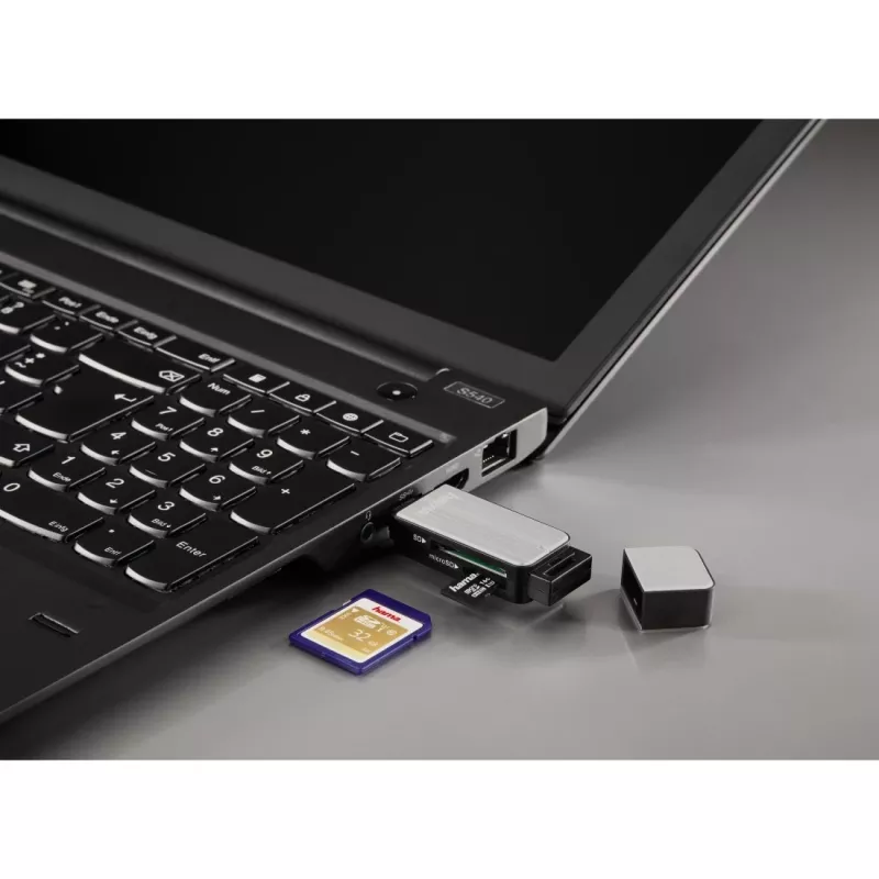 Hama 123900 karšu lasītājs USB 3.2 Gen 1 (3.1 Gen 1) Melns, Sudrabs