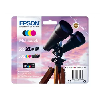 Epson 502 XL oriģinālās tintes kasetnes 4 gab. (melna, ciāna, fuksīna, dzeltena) augstas ietilpības