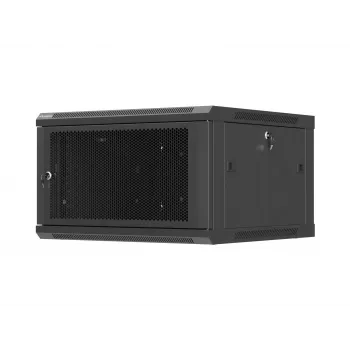 Sienas stiprinājuma 19 inch skapis 6U 600x600 melns