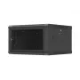 Sienas stiprinājuma 19 inch skapis 6U 600x600 melns