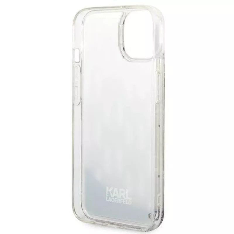 Karl Lagerfeld KLHCP14MLMNMS cietais maciņš iPhone 14 Plus 6.7 sudrabs / sudrabs Liquid Glitter Monogram