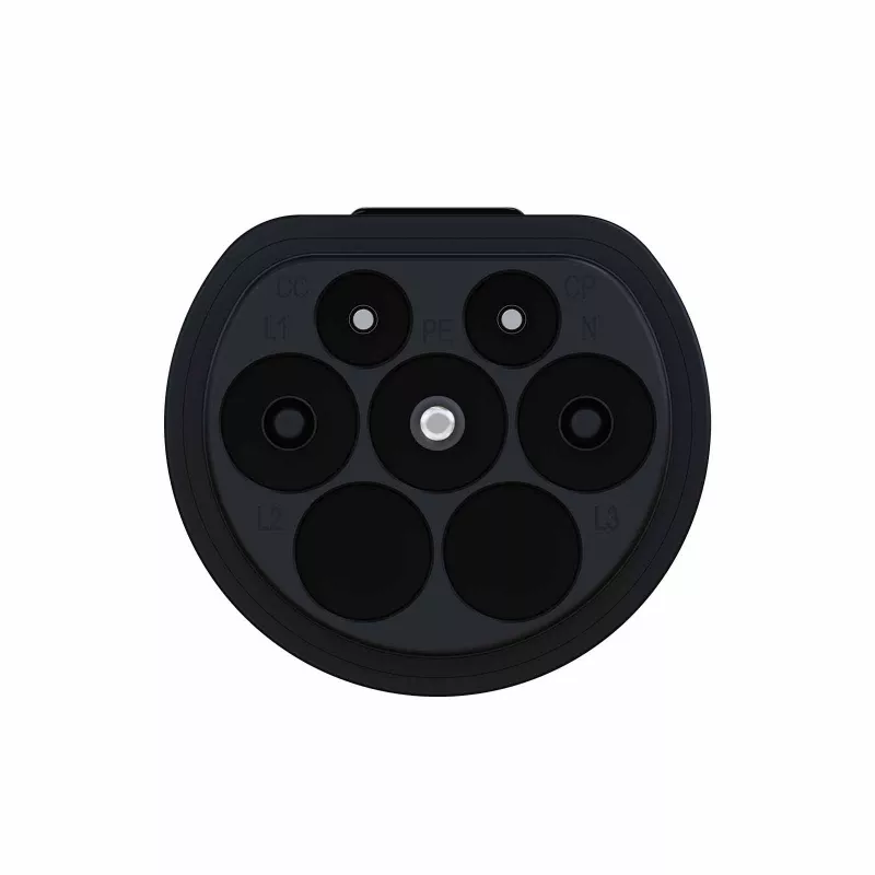 Akyga AK-SC-E23 elektromobiļa uzlādes adapteris Type 2 – Tesla, vienfāzes, 32 A, 8 kW, IP55, melns