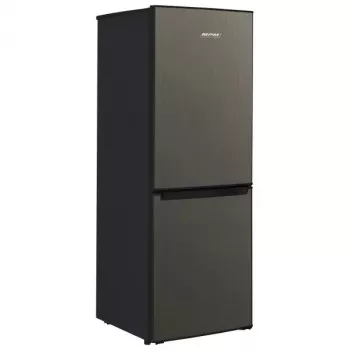 Ledusskapis ar saldētavu MPM MPM-215-KB-39/E — 215 L, apakšējā saldētava, tumšais inox, atgriezeniskas durvis, LED apgaismojums