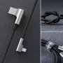 AUKEY CB-AL01 Melns Nylon Pīts USB Lightning Kabelis 2m 90° Leņķa Savienotāji