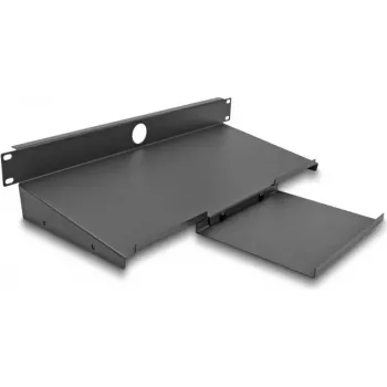DeLOCK 66749 Pelpu un tastatūras plaukts 19 collu tērauds pelēks 483 mm dziļums 221 mm platums
