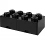 Atvilktne LEGO Room Copenhagen Brick 8 melna — glabāšanas atvilktne LEGO klucīšiem