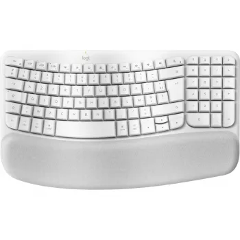 Logitech Ergo Series Wave Keys for Mac - Bezvadu tastatūra - Bluetooth LE - AZERTY - Franču - Off-White (920-012406)