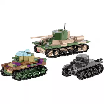 Būvkomplekts COBI Renault R35, Valentine IX, Panzer I – 595 detaļas