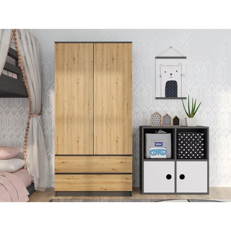 Topeshop SZAFA MALWA AN/AR K bedroom wardrobe/closet 5 shelves 2 durvis(s)