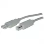 USB 2.0 A > B (ST-ST) 3m adaptera kabelis pelēks