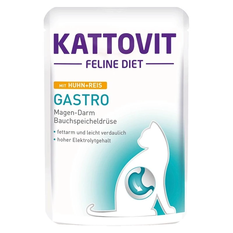 KATTOVIT Feline Diet Gastro mitrā kaķu barība - 12 x 85g