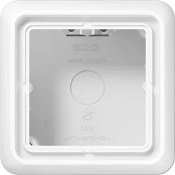 Sienas kontaktligzda JUNG CD 581 A WW, balta, duroplast korpuss, 85×85×47 mm