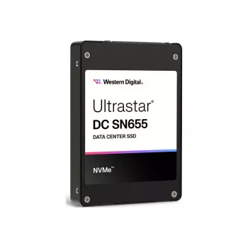 Iekšējais U.3 SSD Western Digital Ultrastar DC SN655 15.36 TB (PCIe 4.0, NVMe 1.4b, 6800/3700 MB/s)