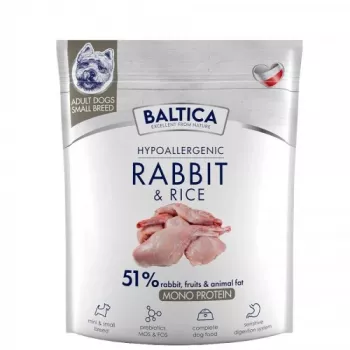 BALTICA Nutraceutic Hypoalergēna S Trusis ar rīsiem - sausā suņu barība - 1kg