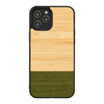 Aizsargmaciņš no bambusa koka iPhone 12 Pro Max — Forest Black, man and wood