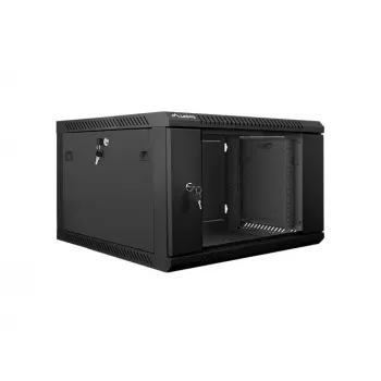 Lanberg sienas montāžas 19 inch sadales skapis 6U 600x600mm melns (stikla durvis)