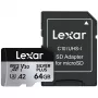 MicroSD karte Lexar 64GB UHS-I Class 3 SILVER PLUS