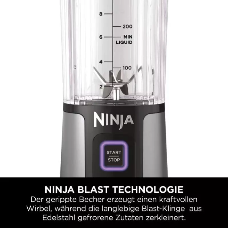 Sporta blenderis Ninja BC151EUBK — 0.53 L trauks, 14.4 W, akumulators, ledus drupināšana, melns