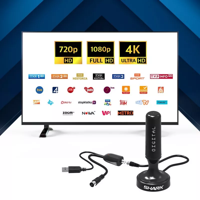 Automašīnas DVB-T antena Shark SHA301CAR ar aktīvo pastiprinātāju TV uztveršanai transportlīdzeklī