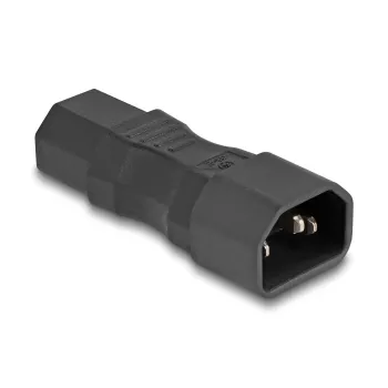 Strāvas adapteris DeLOCK IEC 60320 C14–C13, 10A, taisns, melns