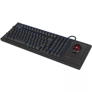 KeySonic KSK-8202ELU-T (US) tastatūra ar iebūvētu trackball, USB, QWERTY, melna