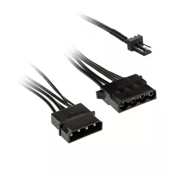 Kolink 3-pin ventilatora strāvas adapteris uz 2×4-pin Molex, 245 mm, melns