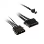 Kolink 3-pin ventilatora strāvas adapteris uz 2×4-pin Molex, 245 mm, melns