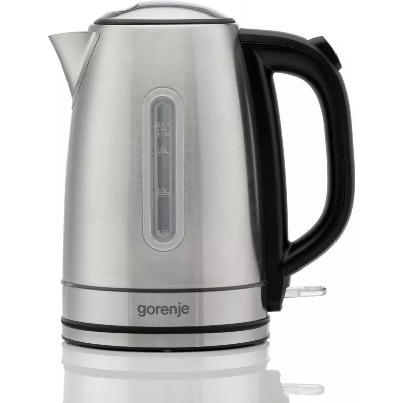Gorenje K17DS elektriskā tējkanna | 2200 W | 1,7 L | Nerūsējošais tērauds | 360° rotējoša pamatne