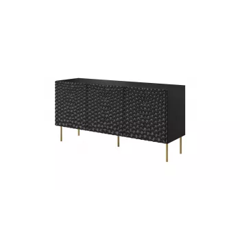 Kumode HOLE 152x42.5x74.5 cm matēti melna, skaidu plātne, 16 mm rāmis