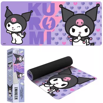 Pelēkdēlis Kids Euroswan 80x30 cm Hello Kitty Kuromi, liels taisnstūra galda/gaming paklājs