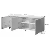 MARMO 3D kumode 200x45x80,5 cm balts matēts/marble balts